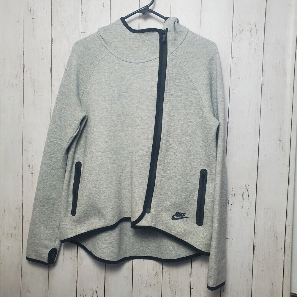 Nike Tech Cape Hoodie Sweatshirt Womens Size Small Gray Full Zip Up 545693-063